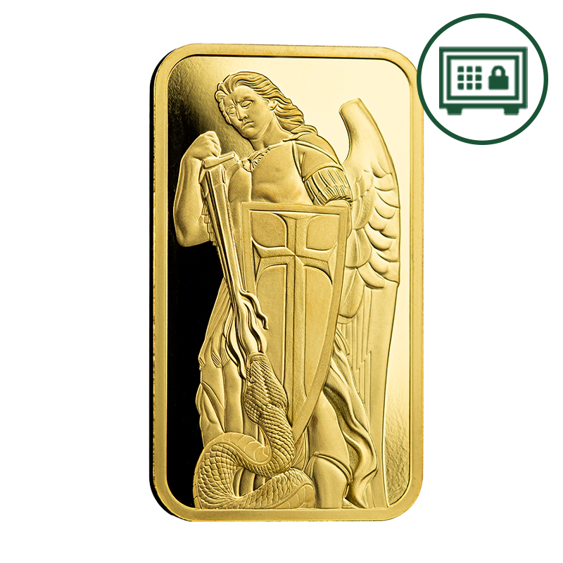 Image for 1 oz Archangel Michael Gold Bar (PAMP Suisse x Scottsdale Mint) - Secure Storage from TD Precious Metals
